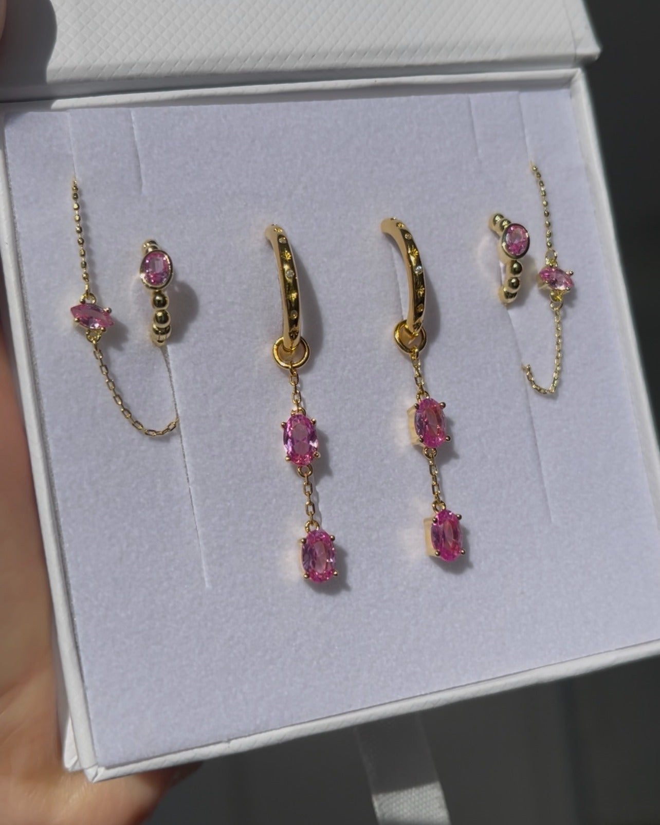 Cotton Candy Pink Hoop Earrings