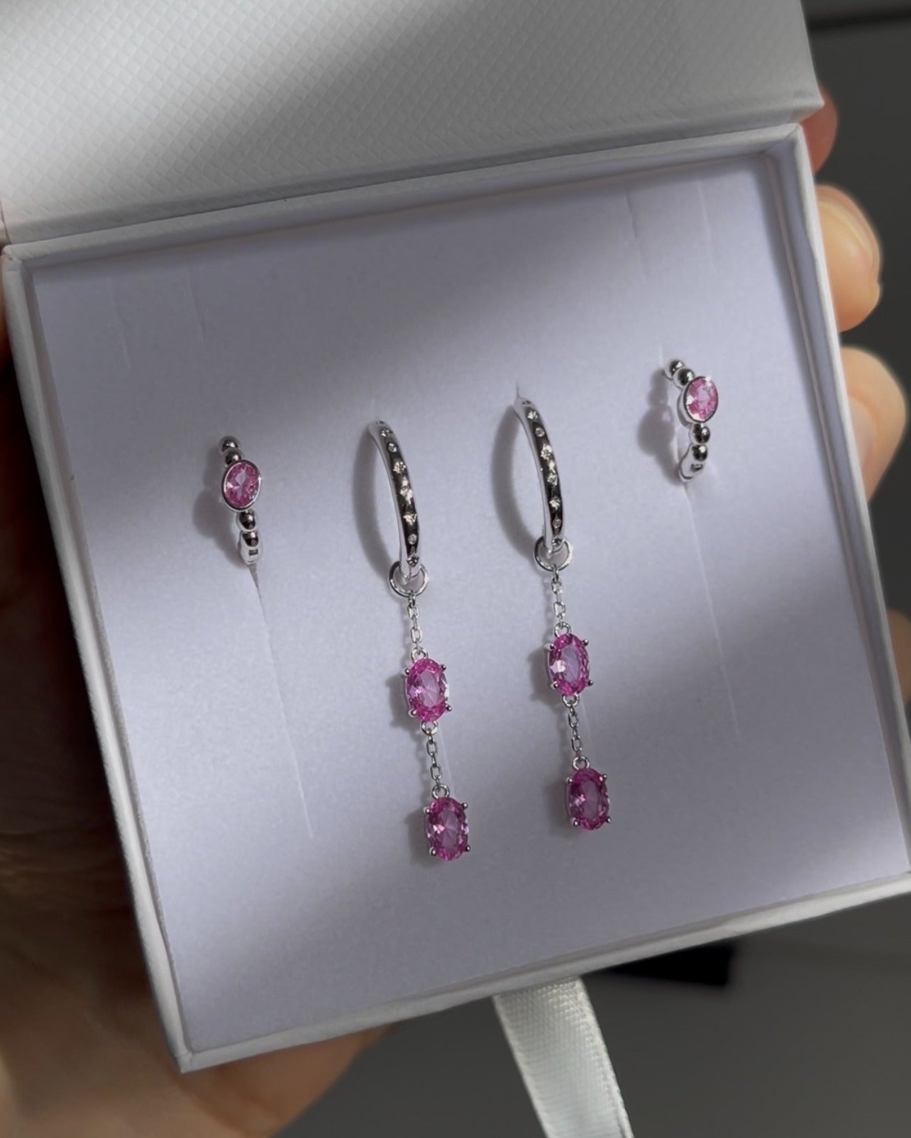 Cotton Candy Pink Hoop Earrings