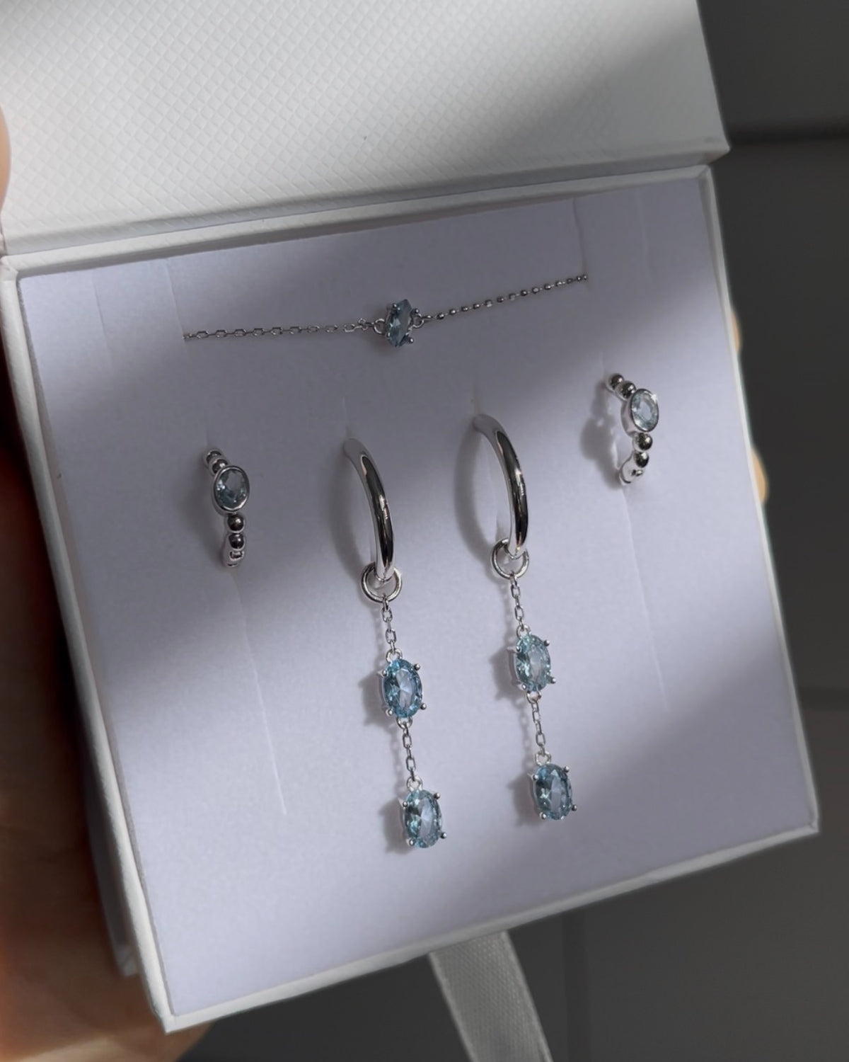 Sea Glass - Topaz Hoop Earrings