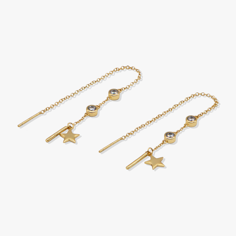 Star Struck Ear Threaders (Pre-order Gold to ship November 19th)