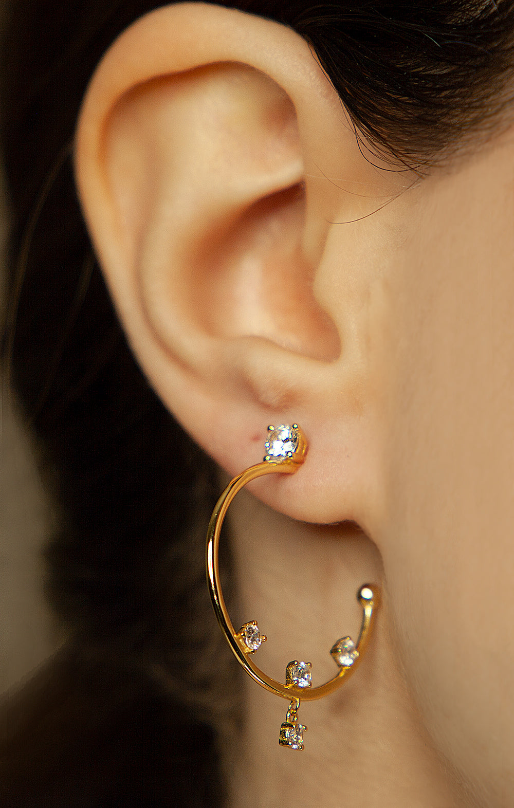 Midnight in Paris Hoop Earrings